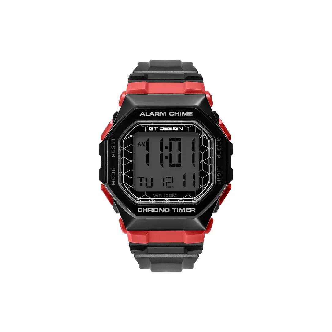 GT DESIGN Электронный Механизм Резиновый Ремешок Часы Унисекс Серый Циферблат