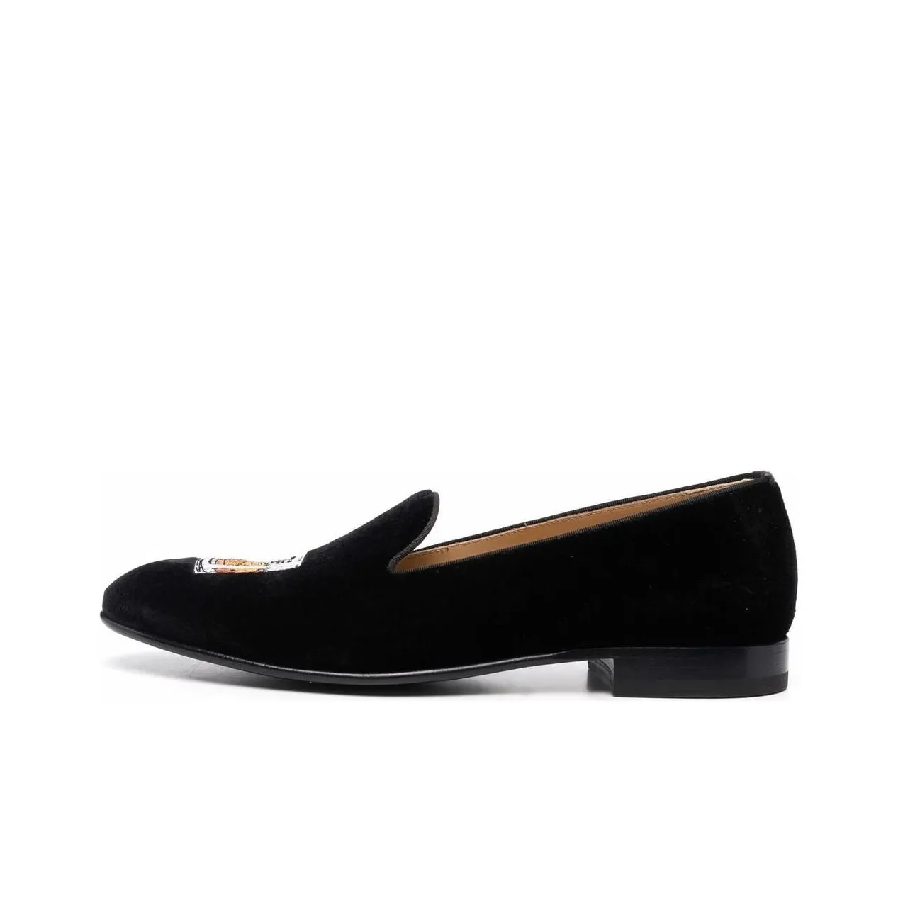 SCAROSSO Tom Embroidered Velvet Slippers