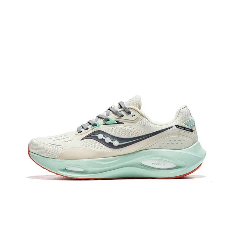 Saucony Phoenix Inferno Firebird 3 Амортизация Низкий Топ Тренировочные Спринт Беговые Кроссовки Унисекс Бежевый Серый Зеленый