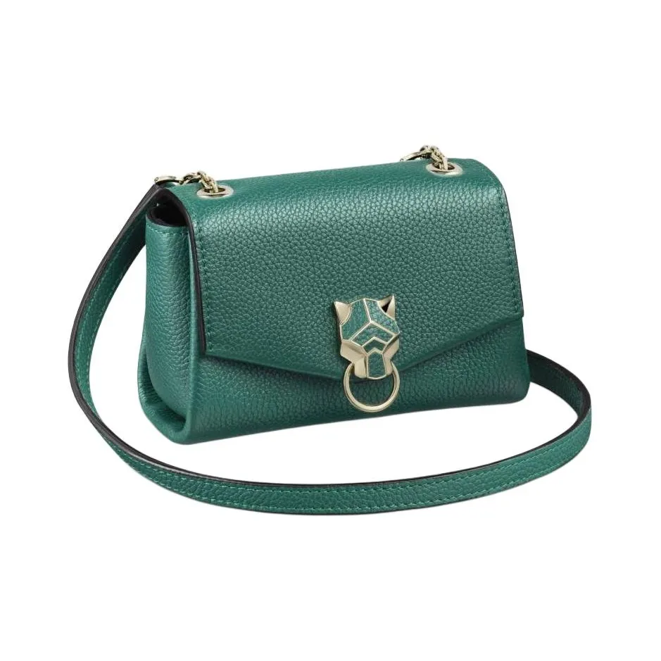 CARTIER PANTHÈRE Calfskin Shoulder Bag, Crossbody Bag Mini Women's Bright Green
