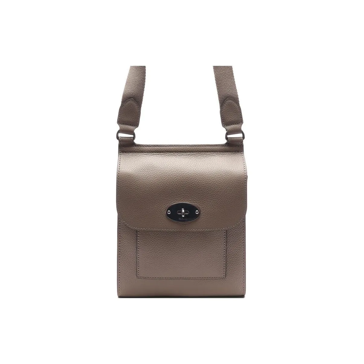 Mulberry Grain Cow Leather Messenger Bag, Shoulder Bag, Crossbody Bag Trumpets Women's Taupe