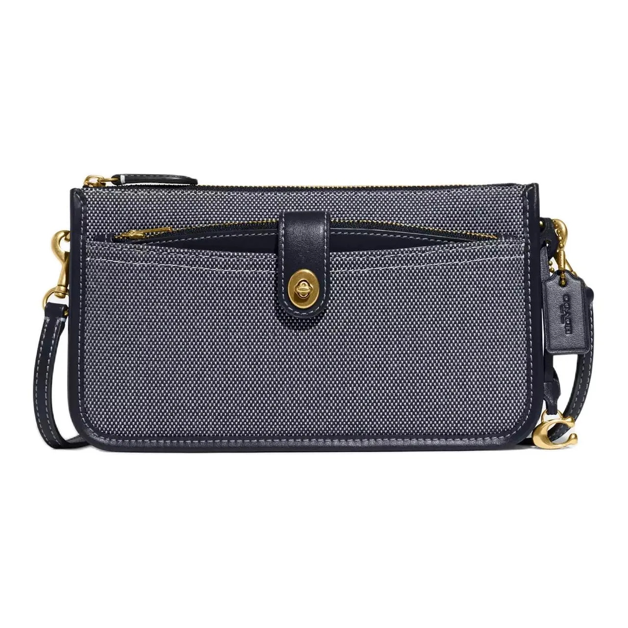 COACH NOA POP Up Холст и Кожа Сумка через плечо Мини Женская Midnight Морской Синий