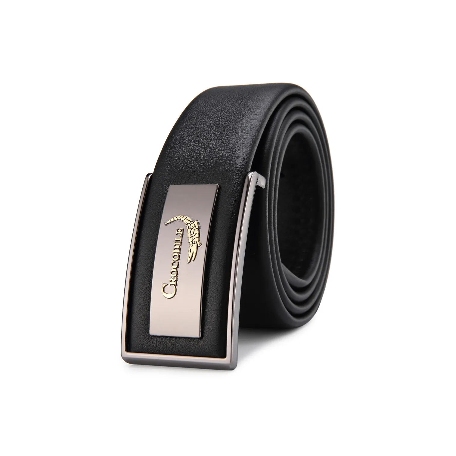 Крокодил верхняя коровья кожа универсальный классический повседневный бизнес пряжка-пластина ремень из натуральной кожи