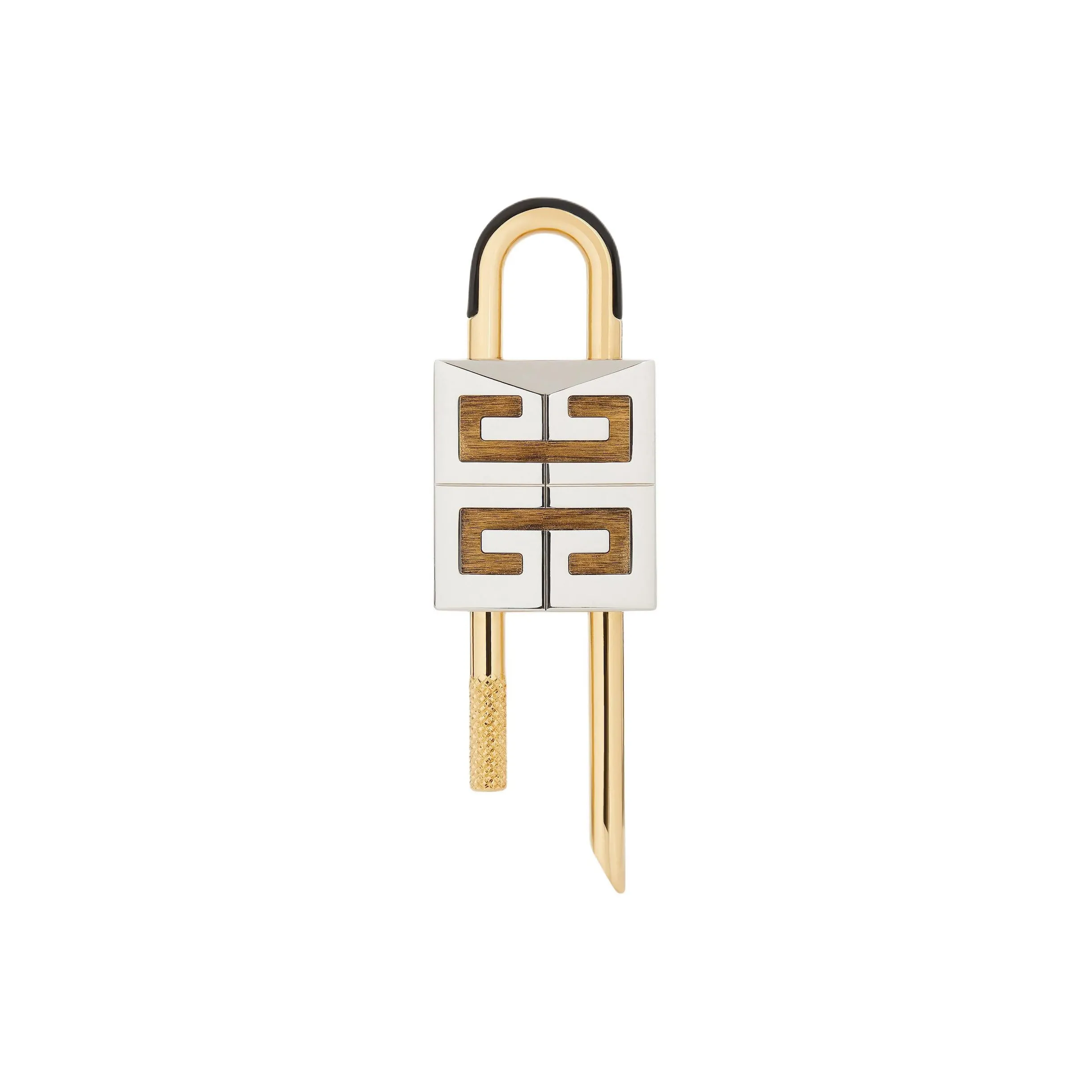 Givenchy Aluminum & Brass Padlock Bag Accessory Men's Gold & Silver