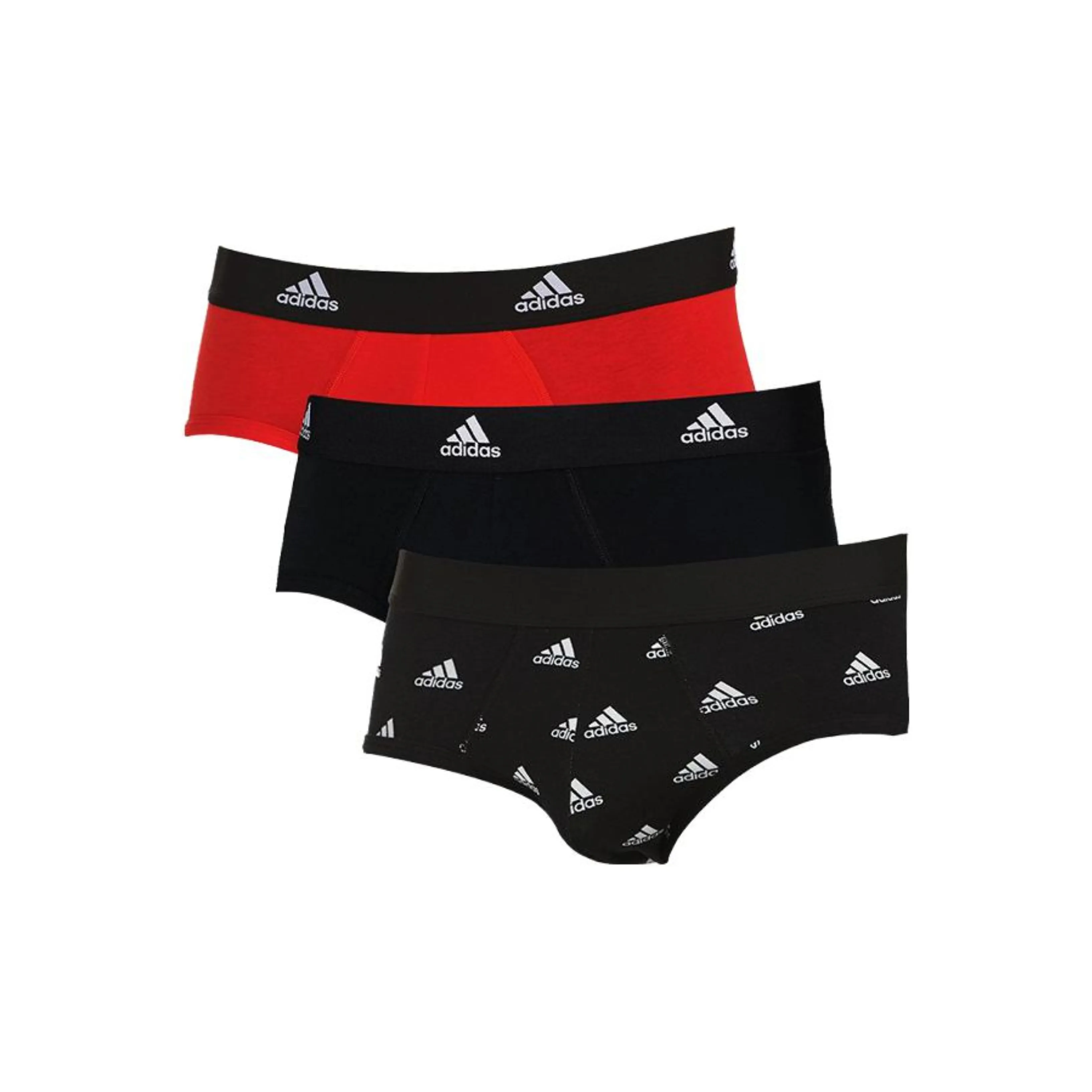 Adidas 3 пачки Красный + Черный + Черный с логотипом Мужские трусы-бикини