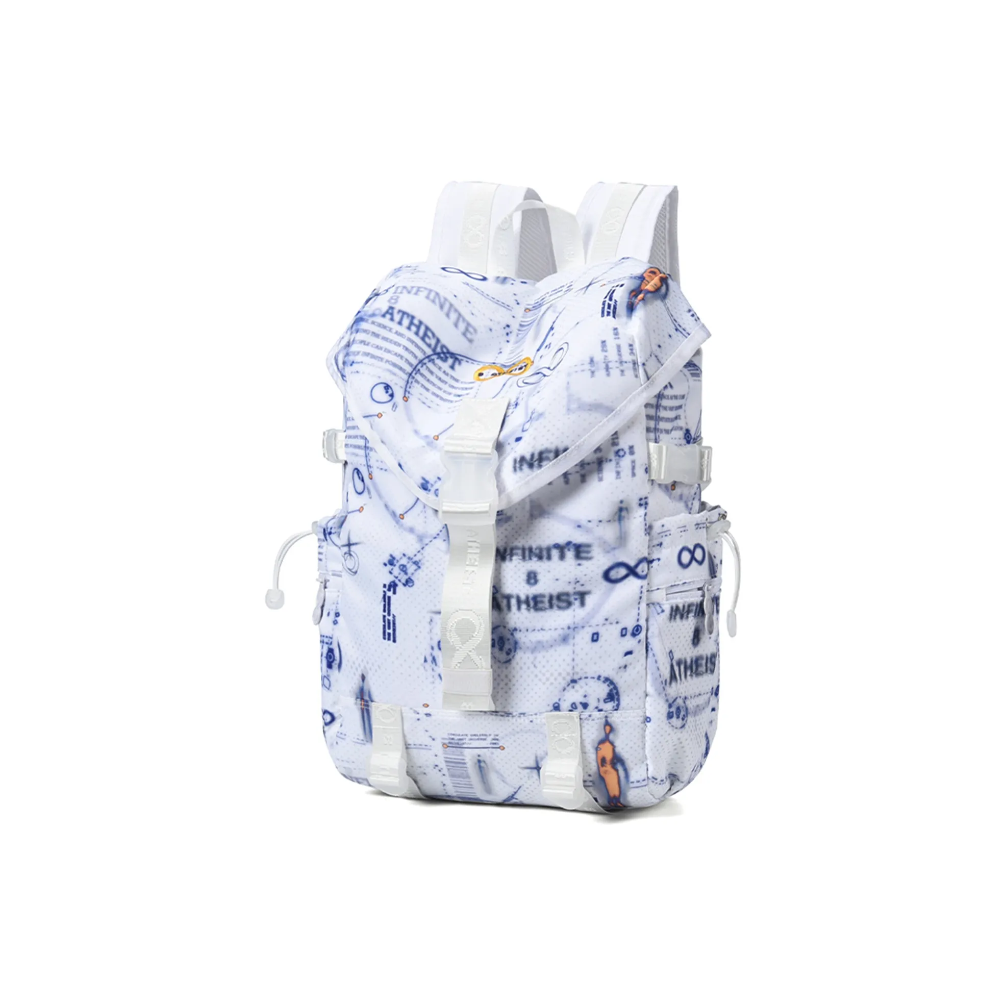8atheist Polyester Backpack Regular Unisex Blue Stripe With White Base