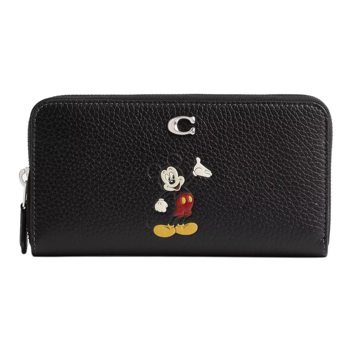 COACH Disney Collaboration Accordion Zip Recycled Leather Wallet Women's Black