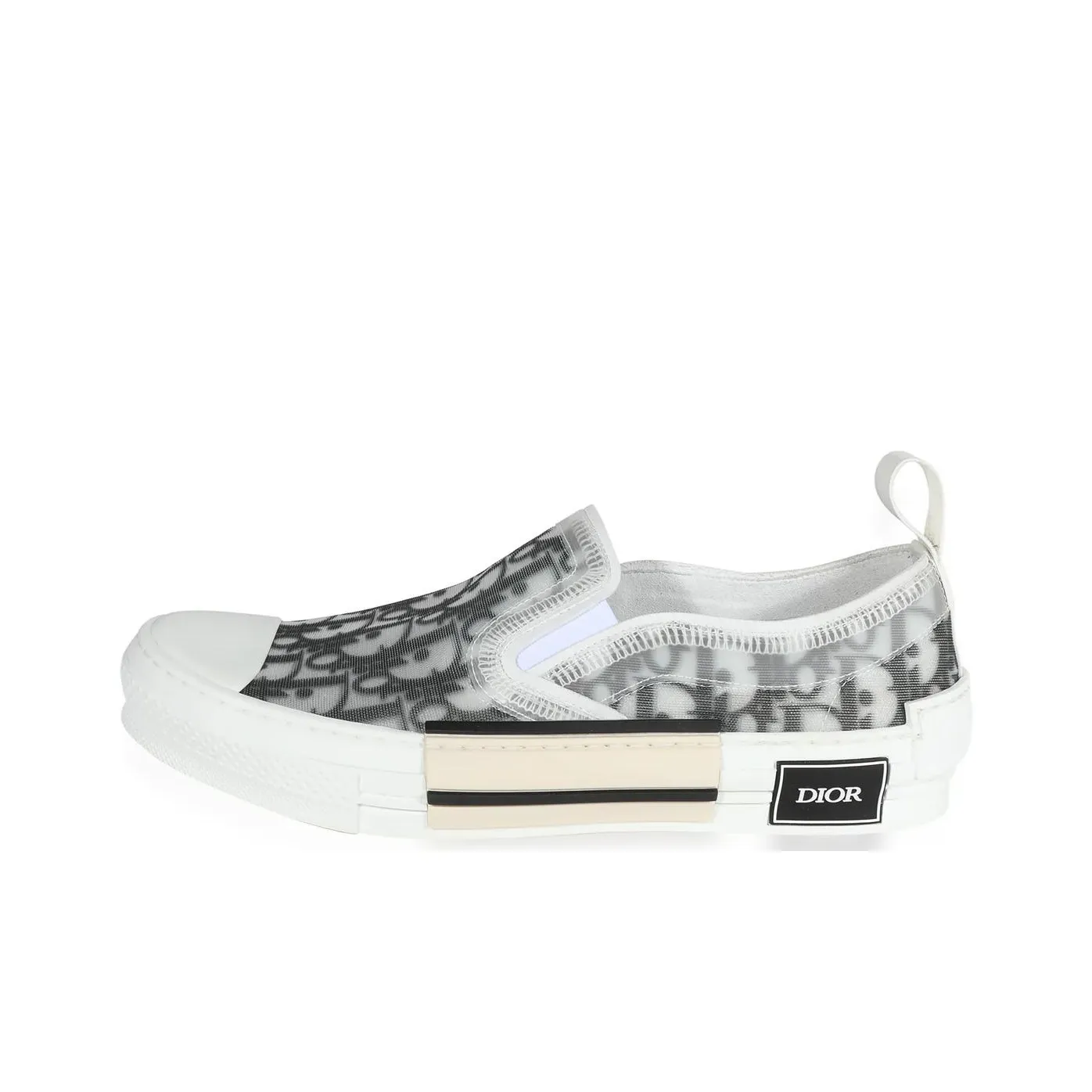 DIOR B23 Slip On Black White DIOR Oblique Canvas