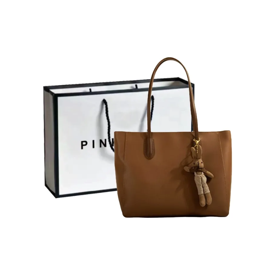 PINK·LAND ПУ (полиуретан) Сумка-тоут Сумка для покупок Сумка через плечо Женская Черная Кофейная Экрю Коричневая