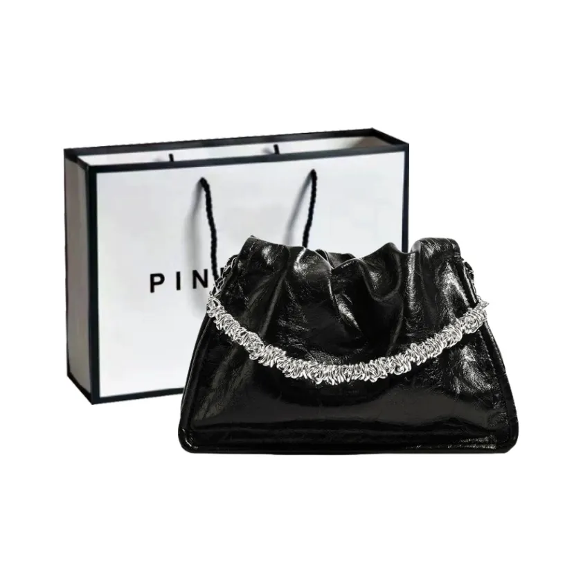 PINK·LAND ПУ (полиуретан) Материал Сумка на плечо Сумка Сумка через плечо Сумка через плечо Стандартная Женская Черная Серый Серебряный Гаванский