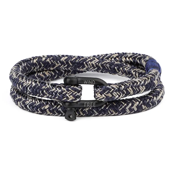 TUBAOSHU Нержавеющая сталь Полиэстер Браслеты Унисекс Темно-синий Экрю Смешанный цвет