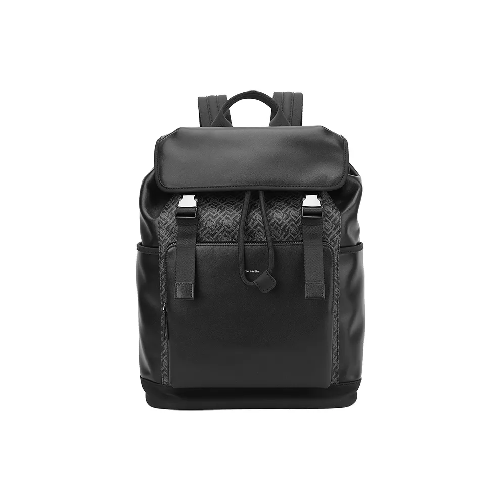 PIERRE CARDIN Рюкзак из коровьей кожи с PVC большой мужской серый