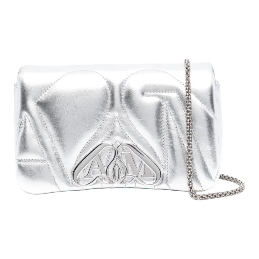 Alexander McQueen Calfskin Shoulder Bag Crossbody Bag Mini Women's Silver
