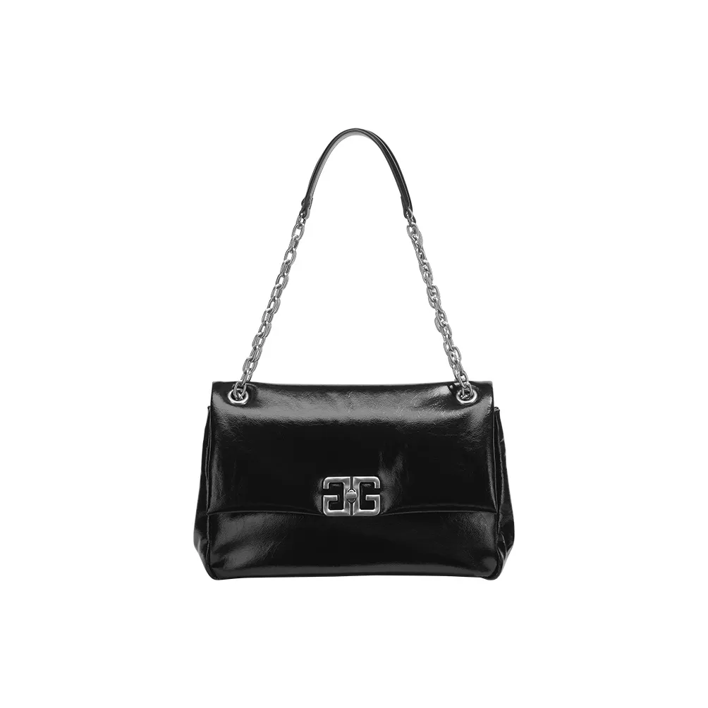 Tanita West Cow Leather Messenger Bag Tote Pillow Bag Shoulder Bag Large Size Women's Black