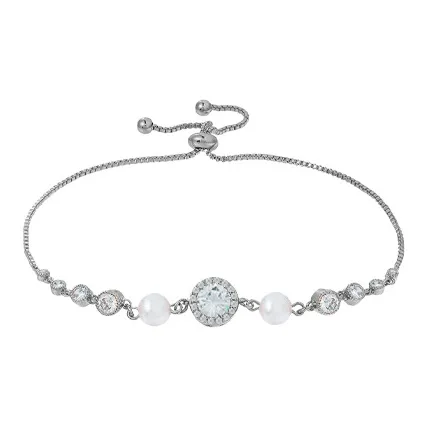 YUOFFICIAL Shell Pearl Zircon Bracelets Women's