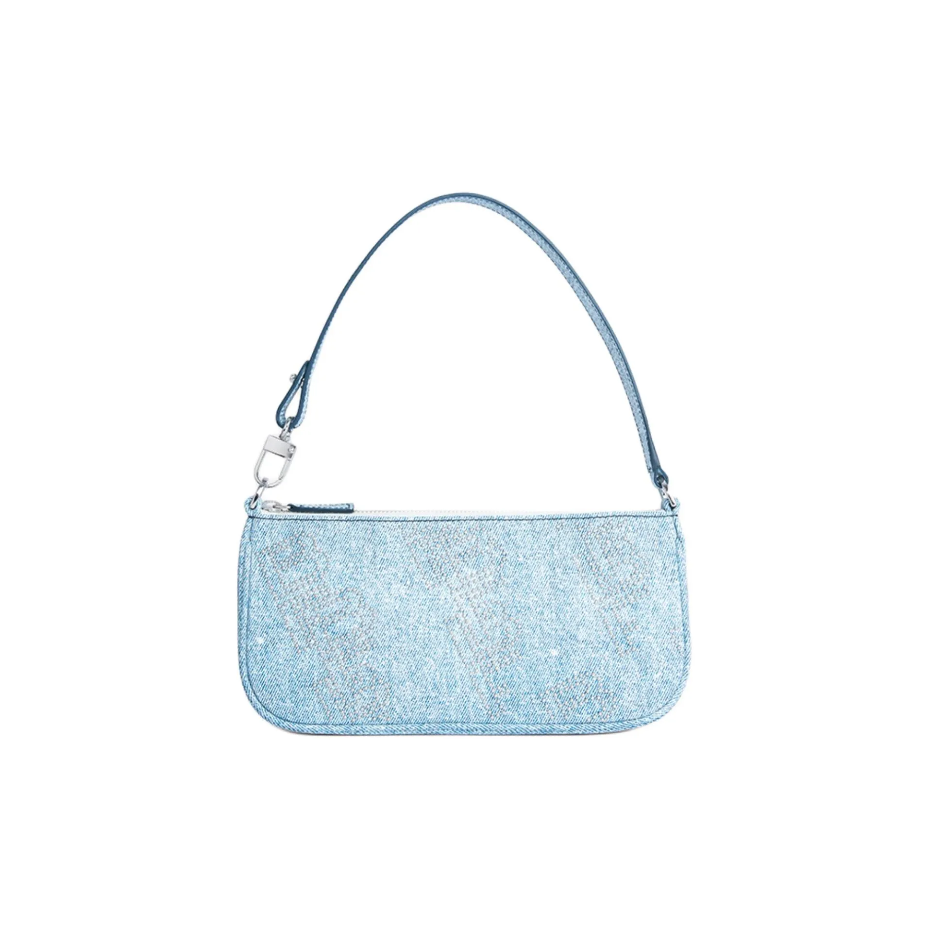 By Far Rachel Sheepskin Handbag Shoulder Bag Medium Size Women's Denim Blue
