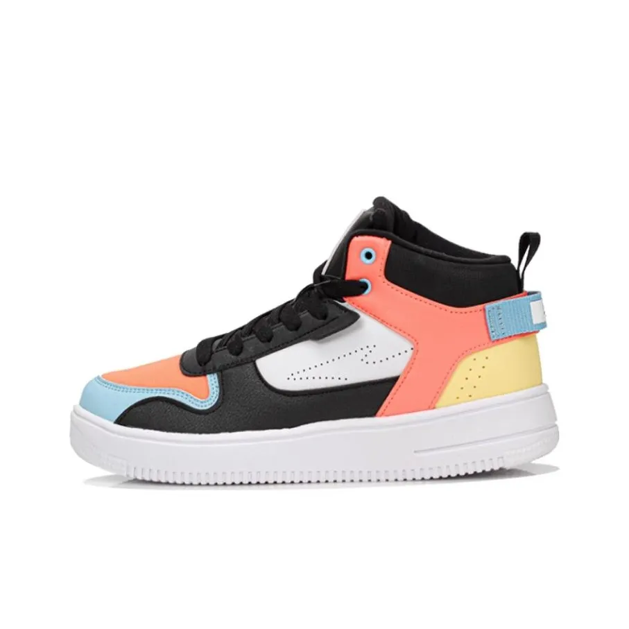 Erke Термические противоскользящие высокие кроссовки для скейтбординга женские глубокий черный флуоресцентный оранжево-красный