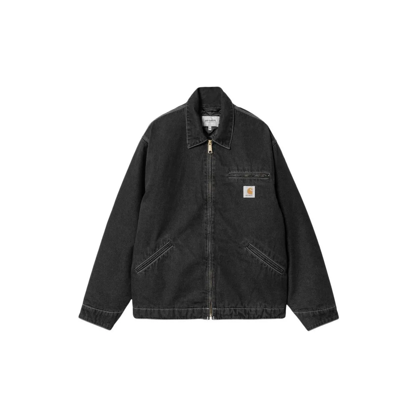 Carhartt WIP Preppy Style Collection OG Detroit Jacket Denim Jacket Men's Black Stonewashed