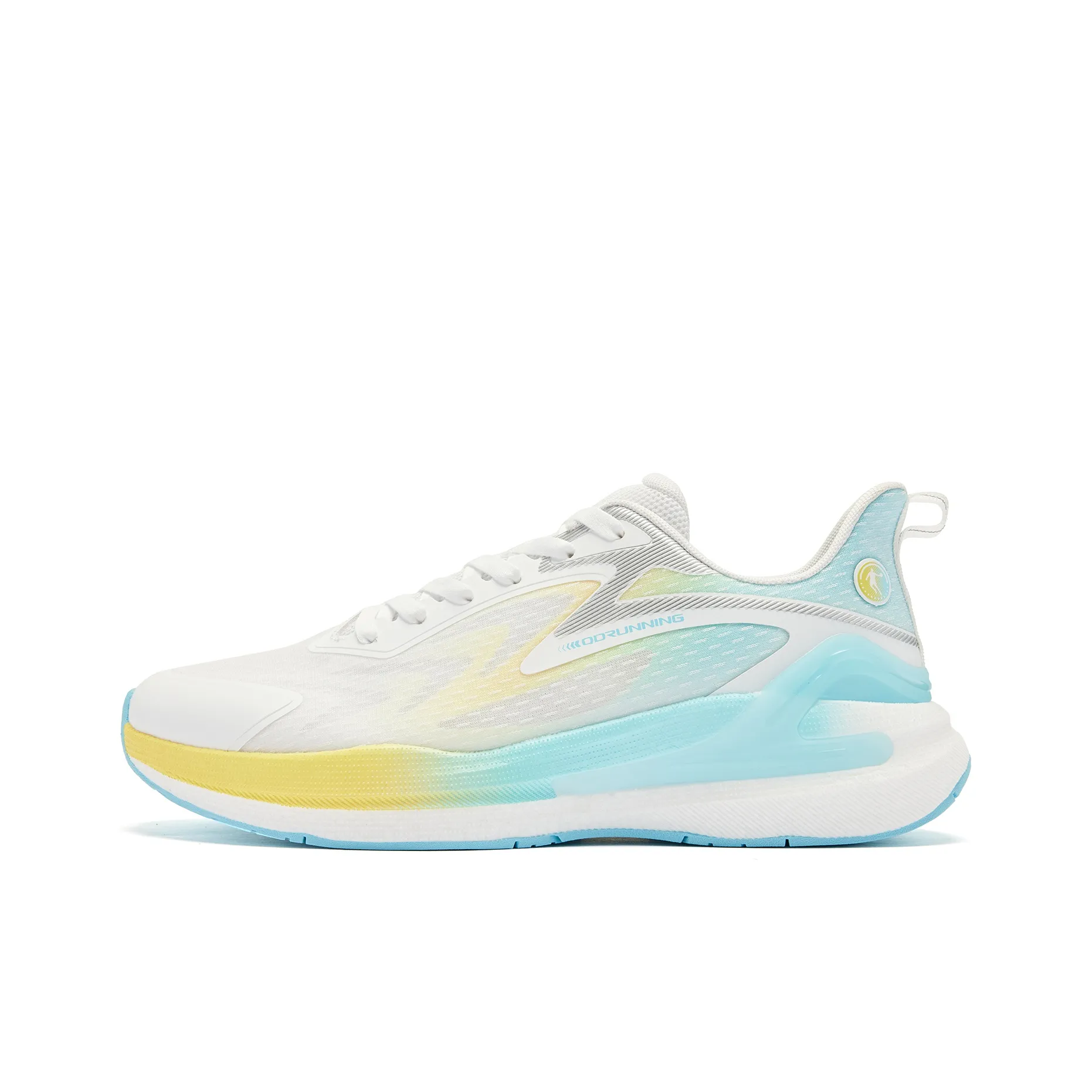 QIAODAN No Fear Of SE Abrasion Resistant Breathable Low Top Running Shoes Men's White Blue Yellow