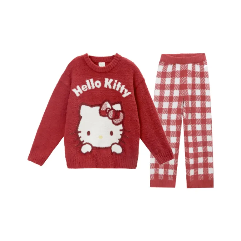 GUKOO x Hello Kitty Pajama Set Women's Strawberry Red