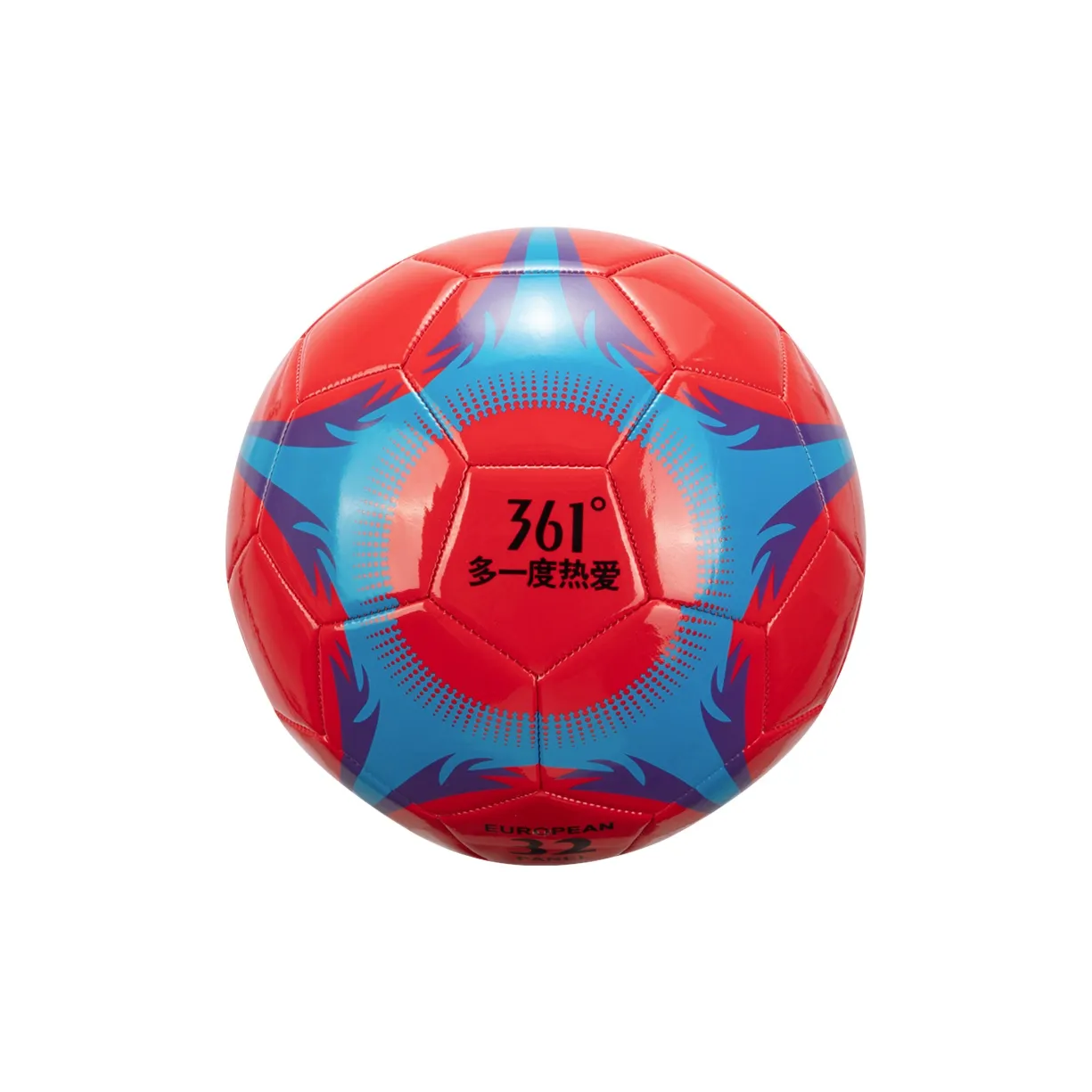 361° Size 4 5 Size Soccer PU Machine Stitched Soccer Ball Unisex Fireworks Red Blue