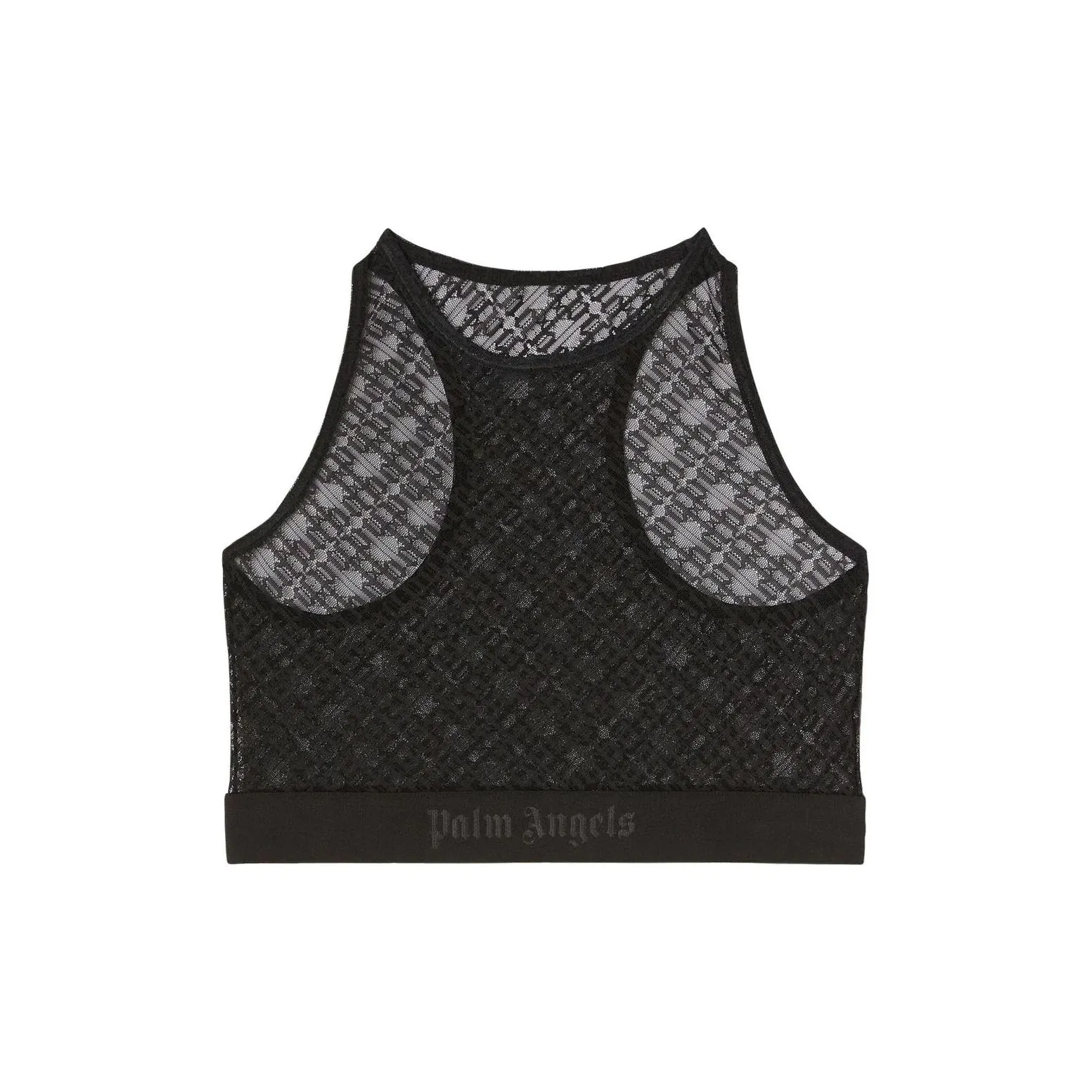 PALM ANGELS Monogram Pattern Sheer-Lace Bra