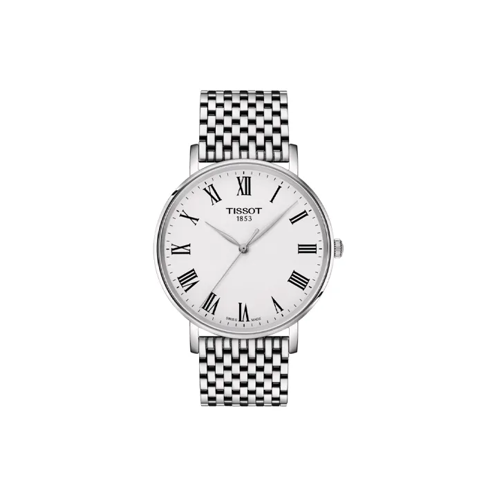 TISSOT Quartz Механизм Унисекс Часы 40 мм Белый Циферблат Корпус из Нержавеющей Стали Ремешок из Нержавеющей Стали