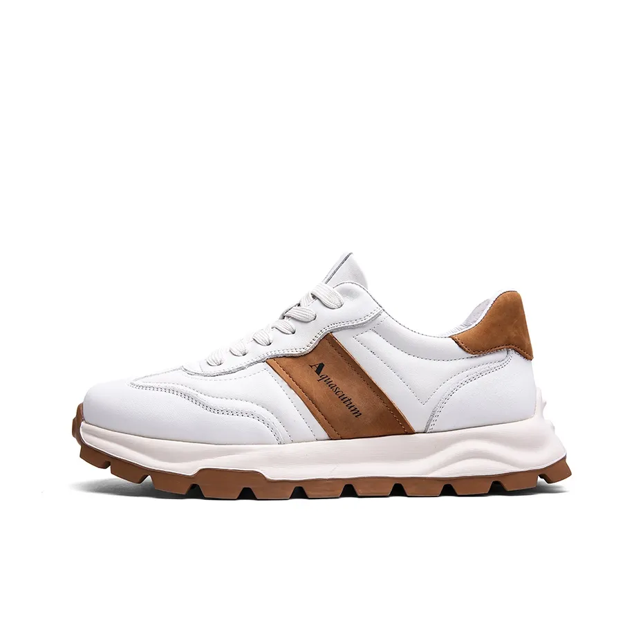 AQUASCUTUM Амортизация противоскользящий устойчивый к истиранию баланс низкий повседневная обувь для мужчин белый