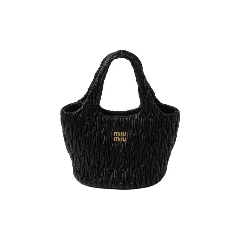 MIU MIU Leather Tote Bag, Shopping Bag, Shoulder Bag, Handbag Women's Black
