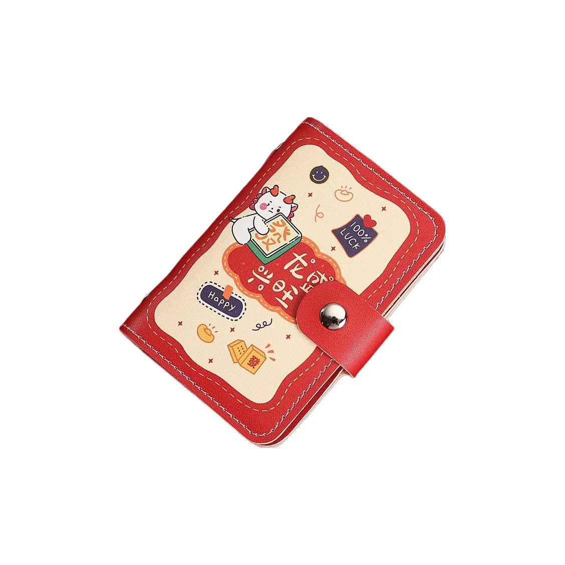 OUZIHUANG ПУ (полиуретан) Кошелек Держатель для карт Мини Унисекс Красный