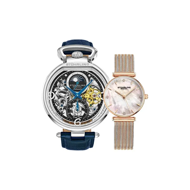 STUHRLING Автоматический Механический Часы Мужские Monaco Collection 46мм*46мм*14мм Серебряные