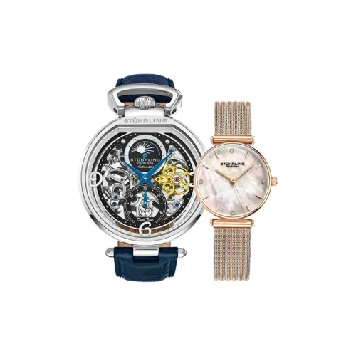 STUHRLING Автоматический Механический Movement Мужские Часы Monaco Collection 46mm*46mm*14mm Серебряные