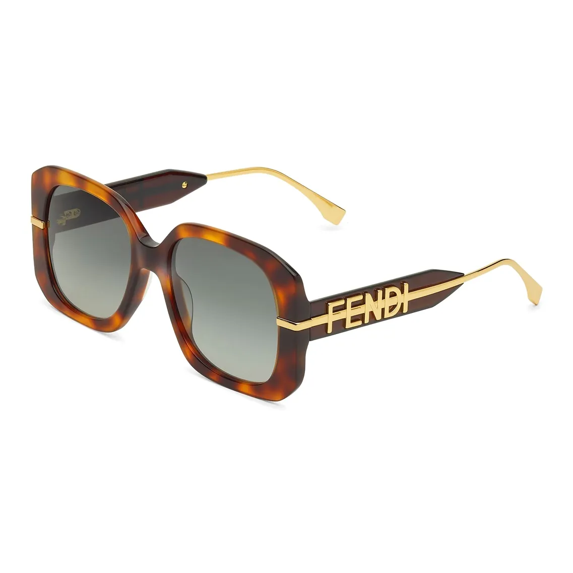 FENDI Нерегулярная форма Солнцезащитные очки Женские Черепаховый