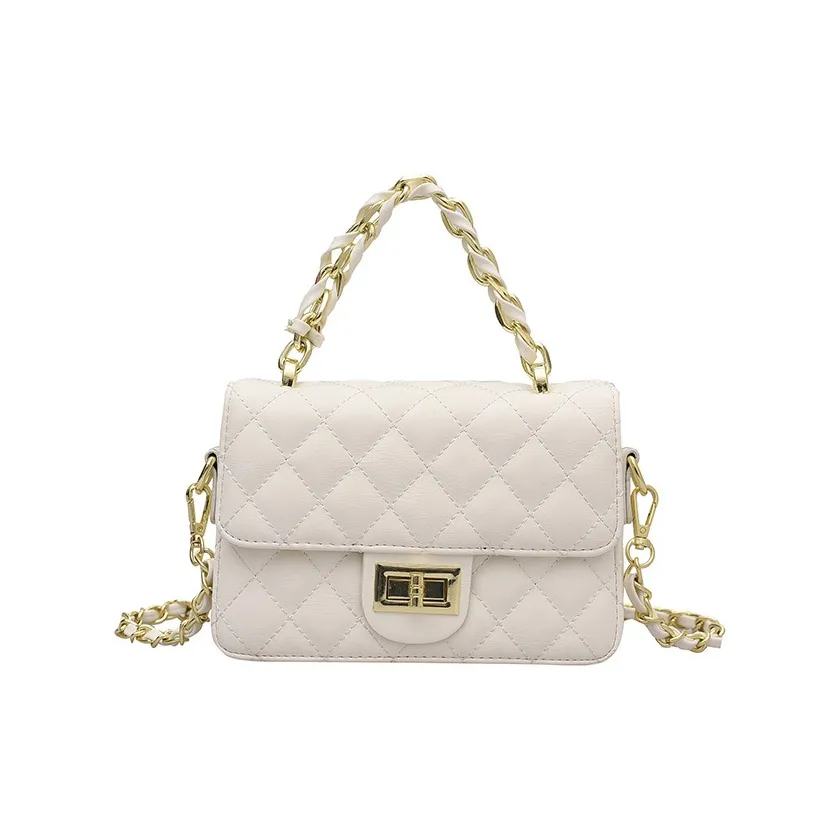 LOUIS ROYALN PU Shoulder Bag Crossbody Bag Medium Size Women's White/Black