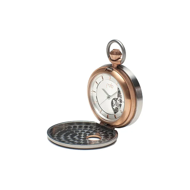 FOB Automatic Mechanical Movement Steel Pocket Watch 40mm Unisex White