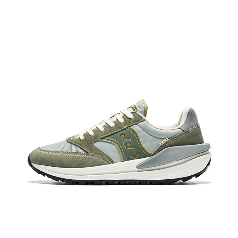 Saucony JAZZ RENEW Slip-resistant Abrasion-resistant Low-top Casual Running Shoes Unisex Gray Green Сaucony JAZZ RENEW Противоскользящий Устойчивый к истиранию Низкий Топ Повседневные Беговые Кроссовки Унисекс Серый Зеленый