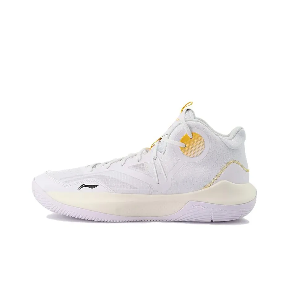 LINING Sonic 9 Team Basketball Shoes Men's Mid Top White/Orange