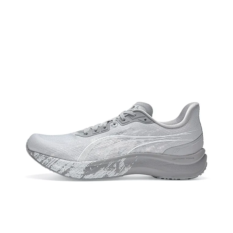 DO WIN Anti Slip And Wear Resistant Breathable Low Top Full Length Carbon Plate Running Shoes Unisex Gray White
