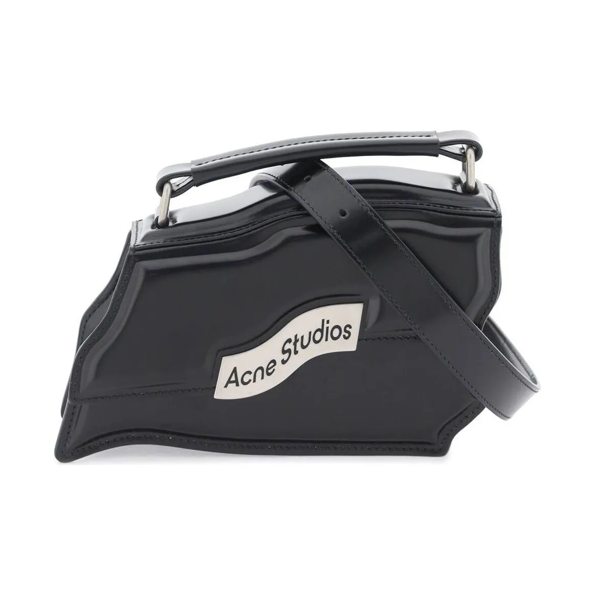 Acne Studios Cow Leather Crossbody Handbag, Shoulder Bag Mini Women's Black