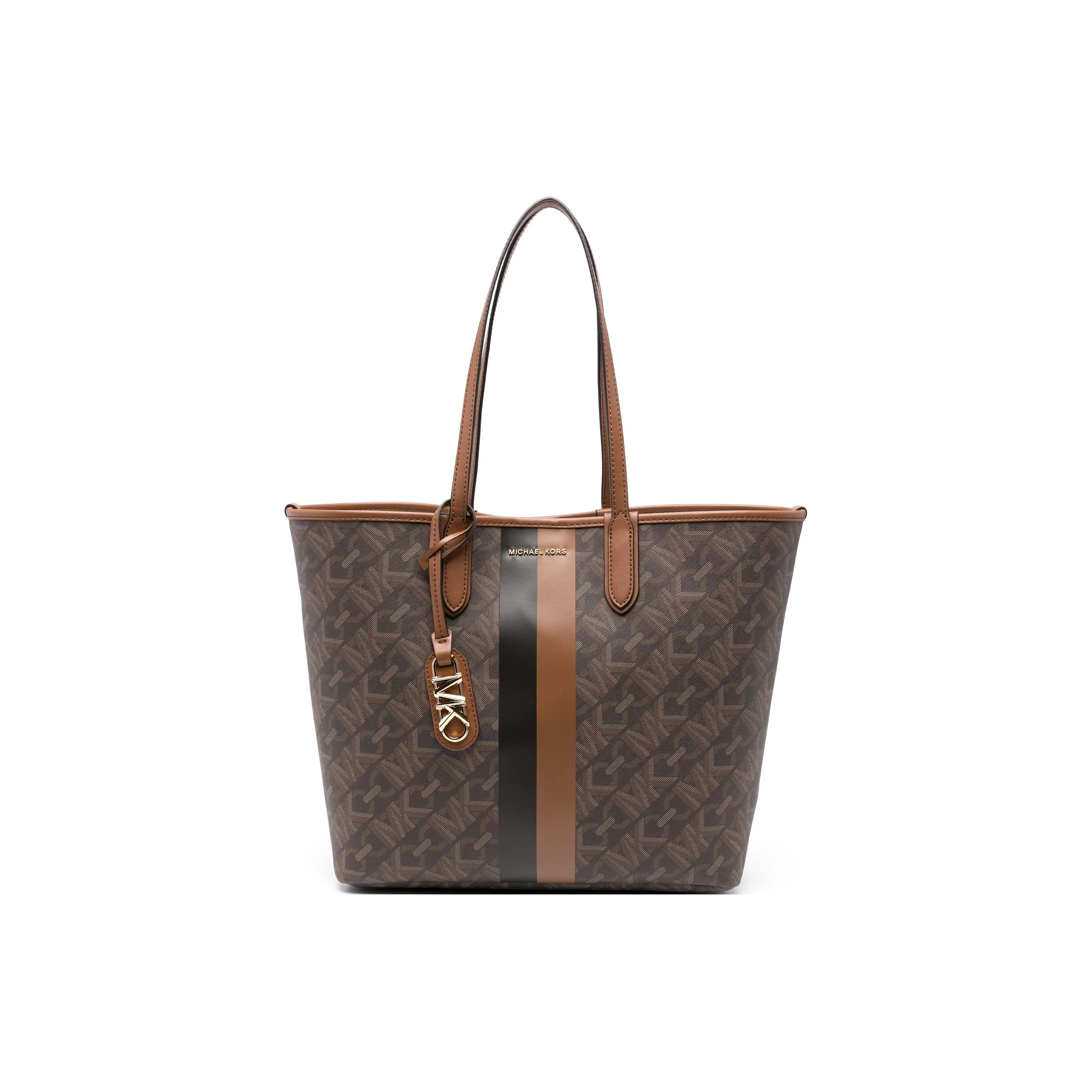 MICHAEL KORS Eliza Series Canvas Tote Bag Shopping Bag Shoulder Bag Handbag Regular Women's Brown/Black/Camel Brown