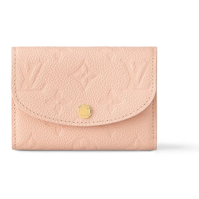LOUIS VUITTON Cow Leather Wallet Women's Shamal Pink Red
