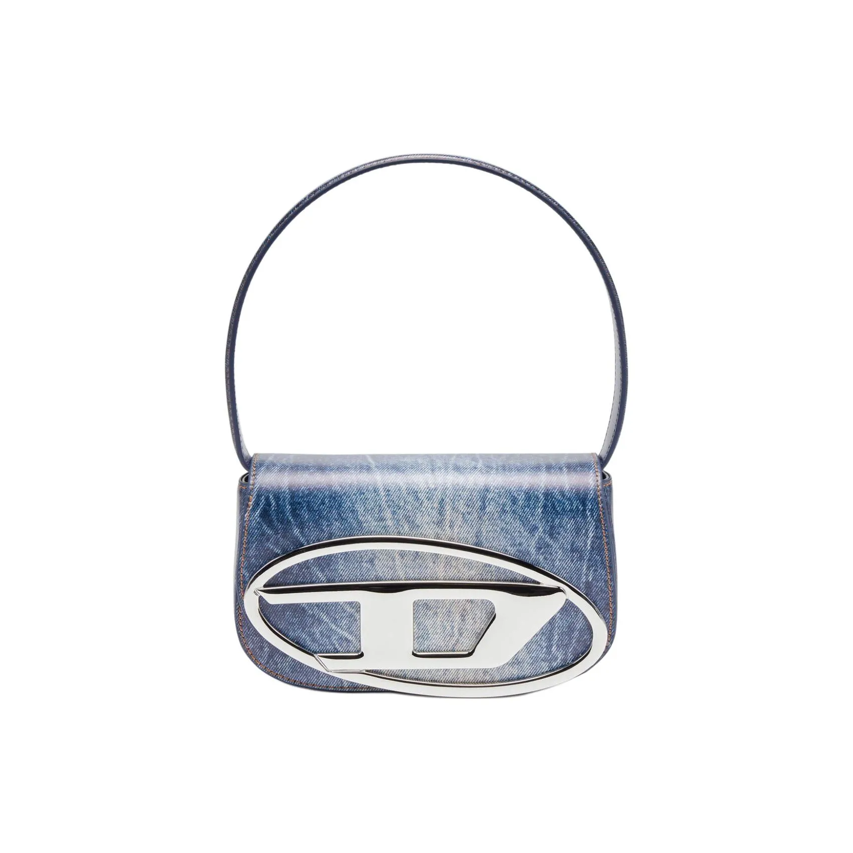 DIESEL Cow Leather Portable Crossbody Bag, Shoulder Bag Women's Denim Blue