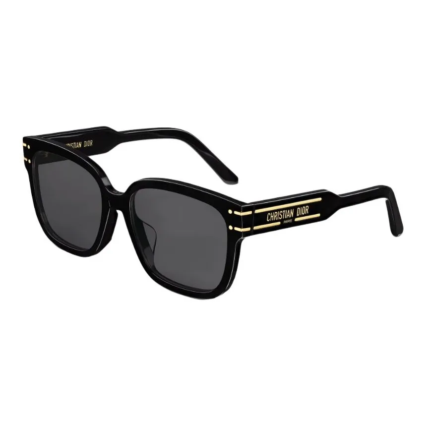 DIOR Acetate Irregular Shape Sunglasses Women's Black