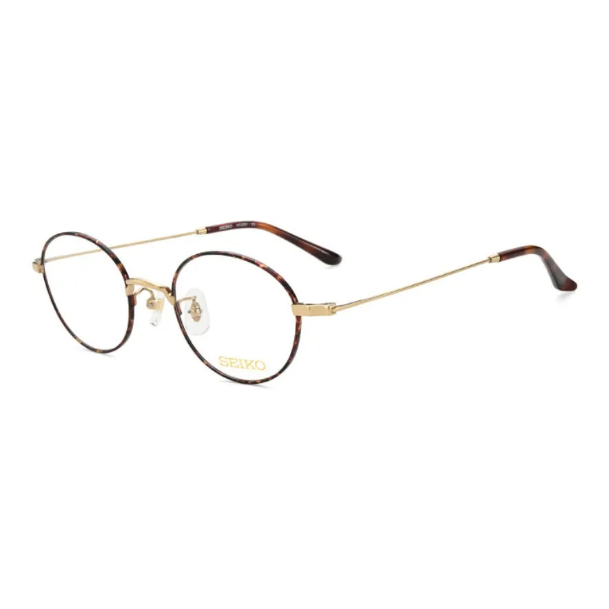 SEIKO Титановый сплав Круглые Оправы для очков Унисекс Золото Средний GREY