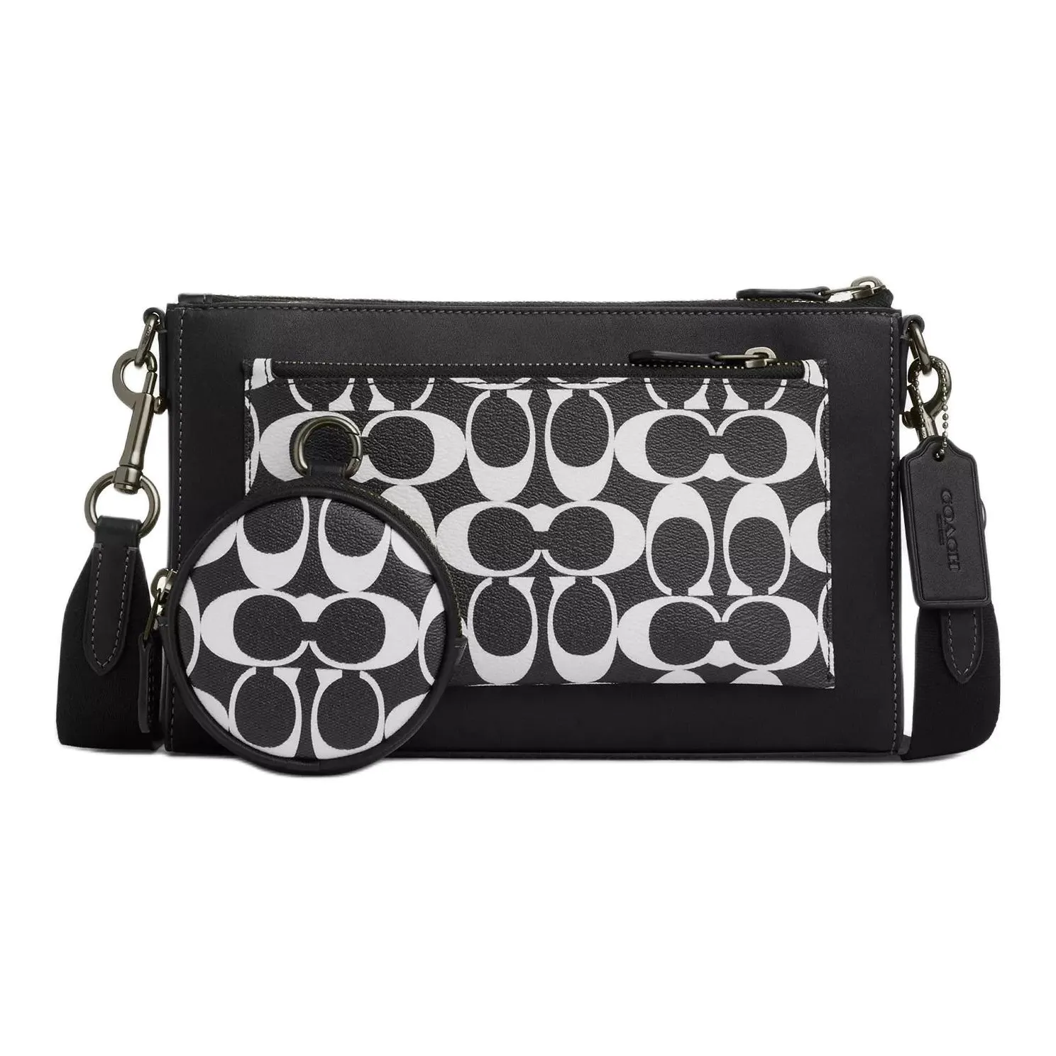 COACH Holden Canvas With Leather Shoulder Bag, Crossbody Bag Medium Size Men's