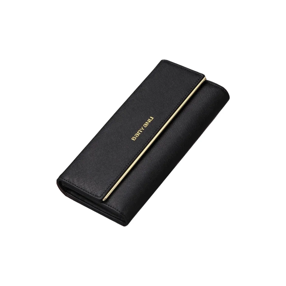 Banyanu Cow Leather Wallet Medium Size Women's Black/Pink