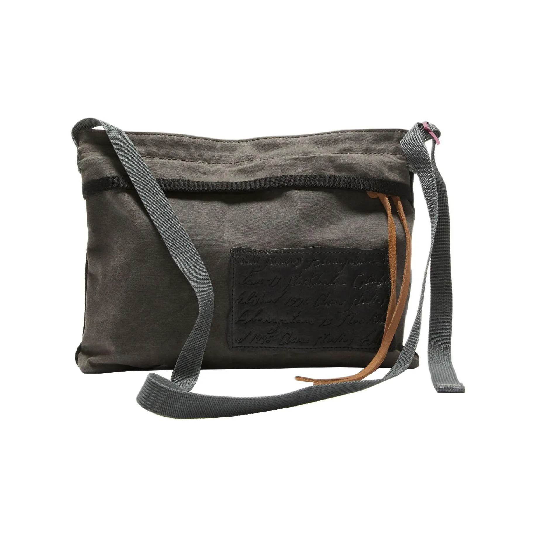 Acne Studios Хлопок Холст Сумка Курьерская Сумка Сумка через плечо Мини Женская Серый Черный