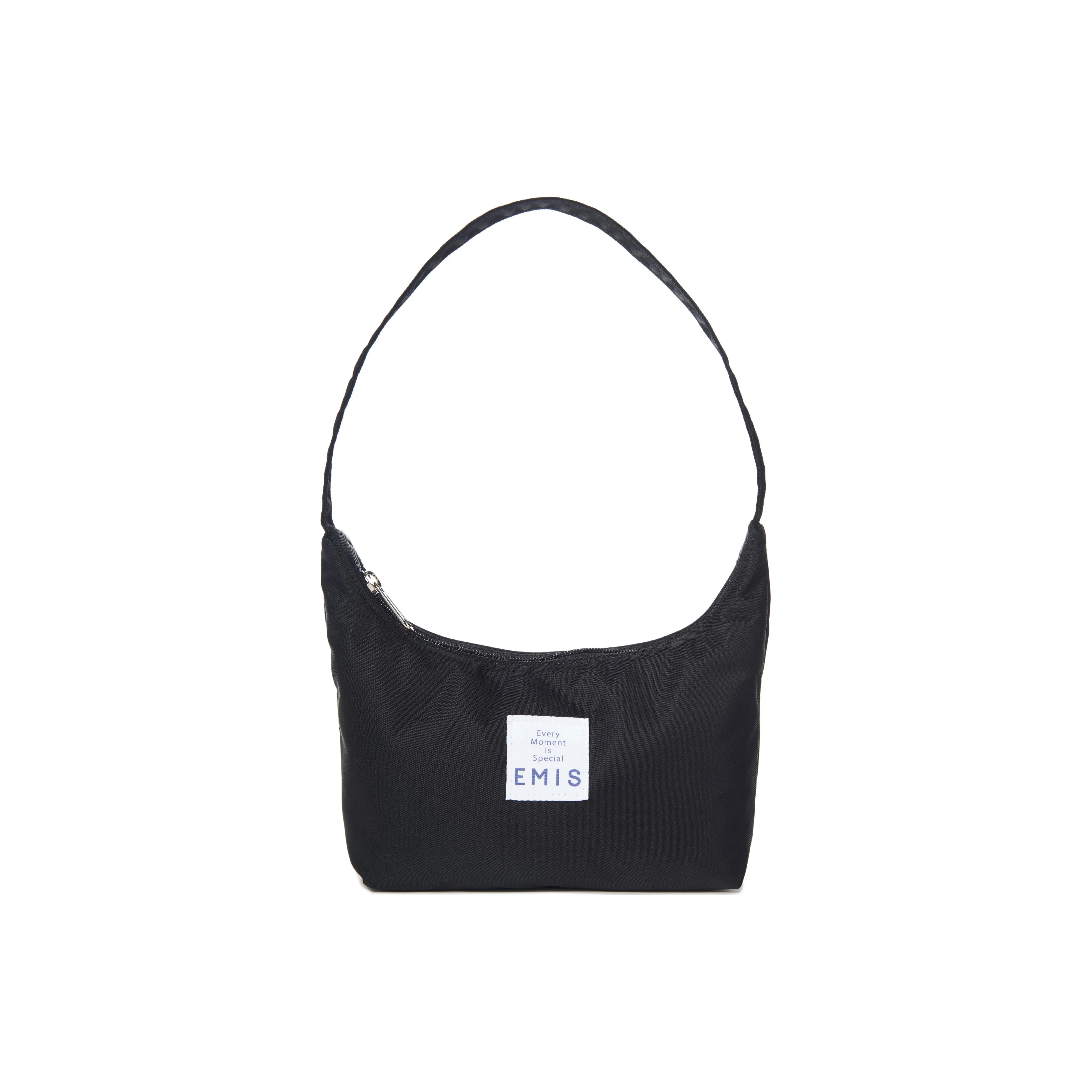 Emis Полиэстер Хобо Сумка Сумка Сумка через плечо Унисекс Черный