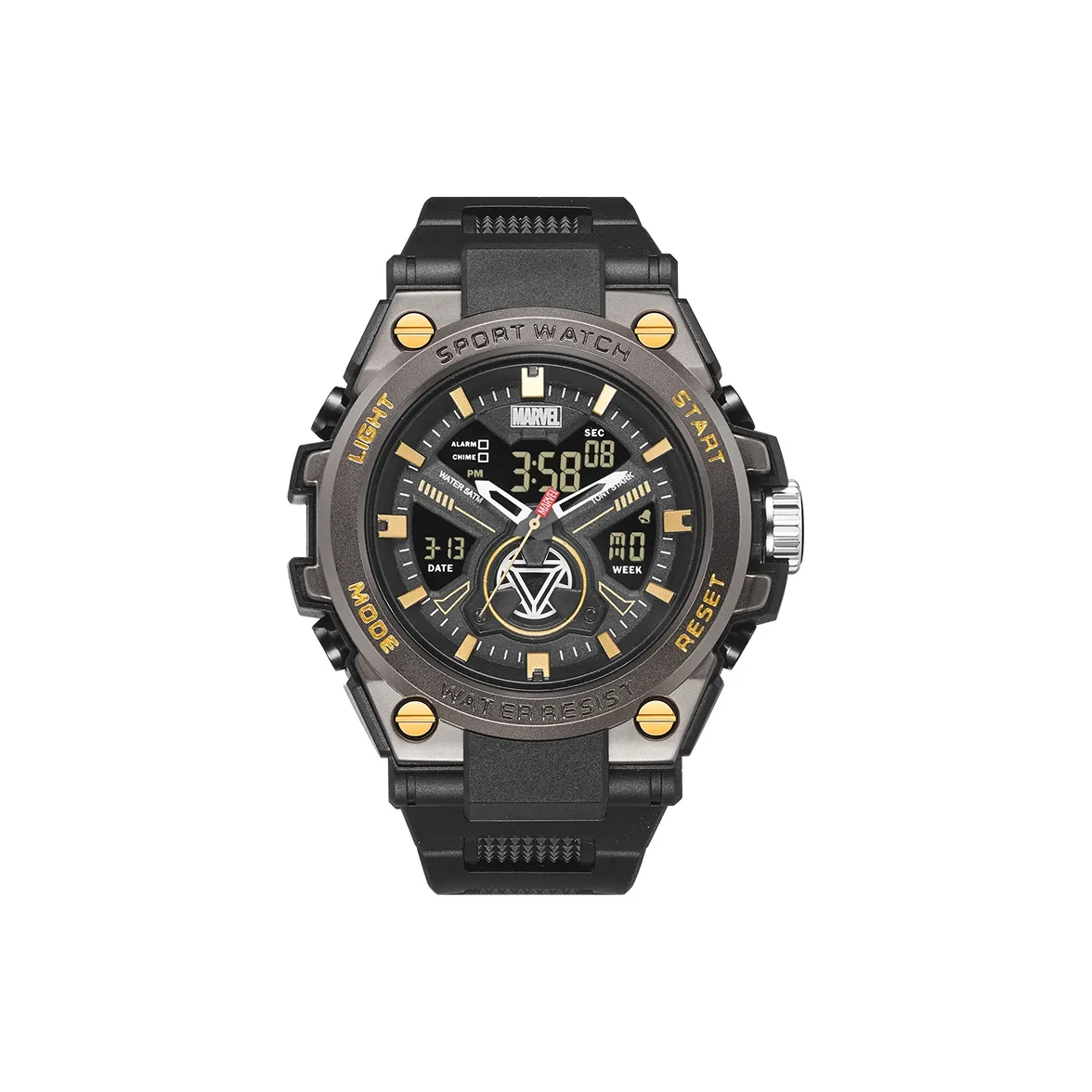 MARVEL IRON MAN Электронный механизм TPU ремешок Часы Мужские часы Серый циферблат