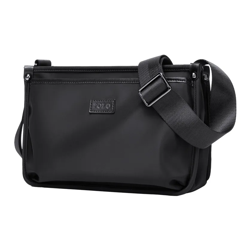 POLO Ткань Курьерская сумка Для мужчин Сумка через плечо Сумка на плечо Большая мужская черная